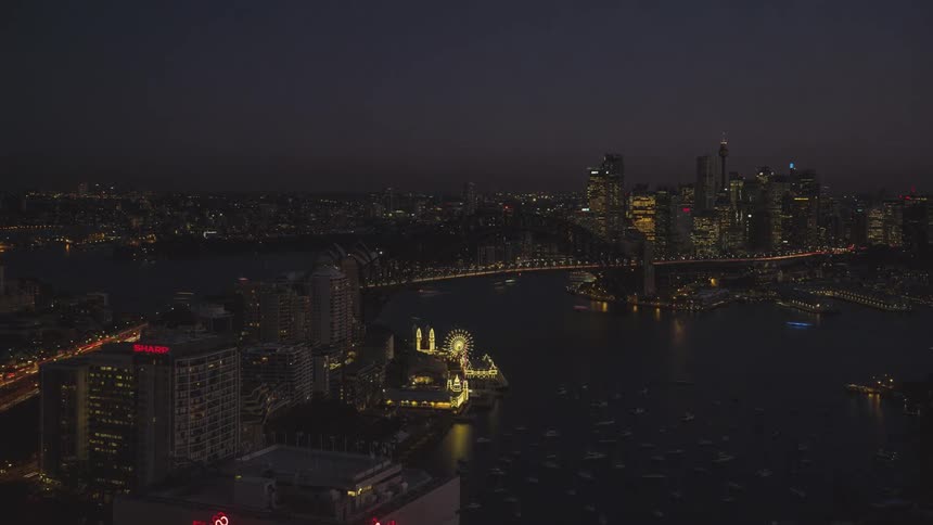 A timelapse of a city Harbor Sunset
