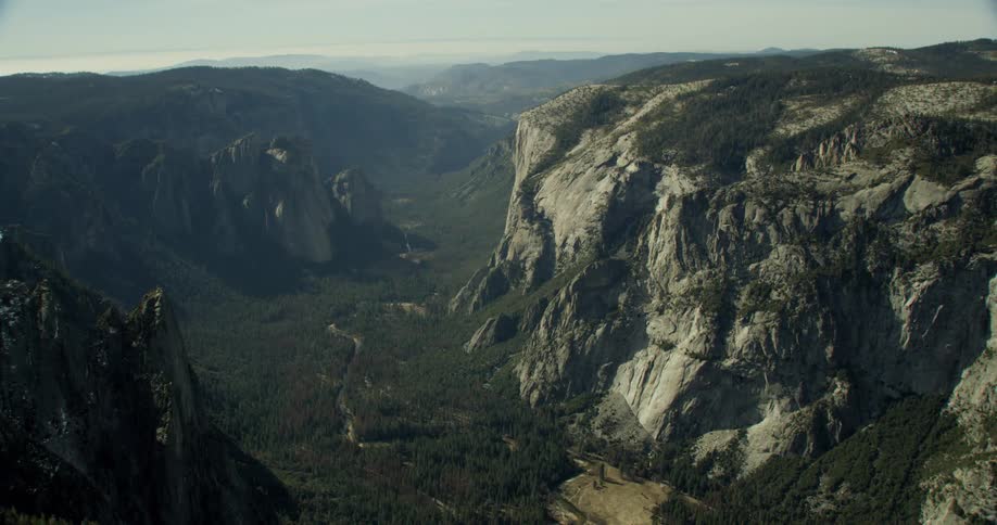 Aerial view of Yosemite Valley in Yosemite National Park, California
