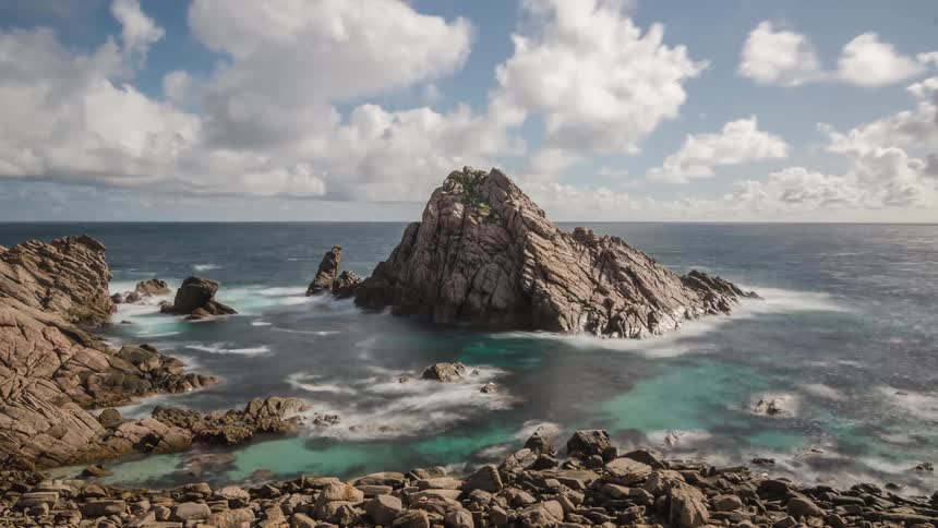 Long Exposure timelapse of a rocky coast