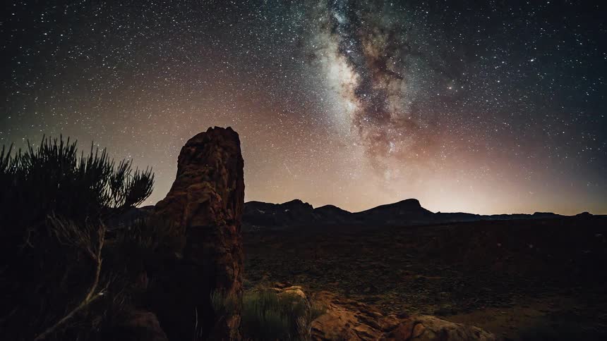 The sun sets in the desert
