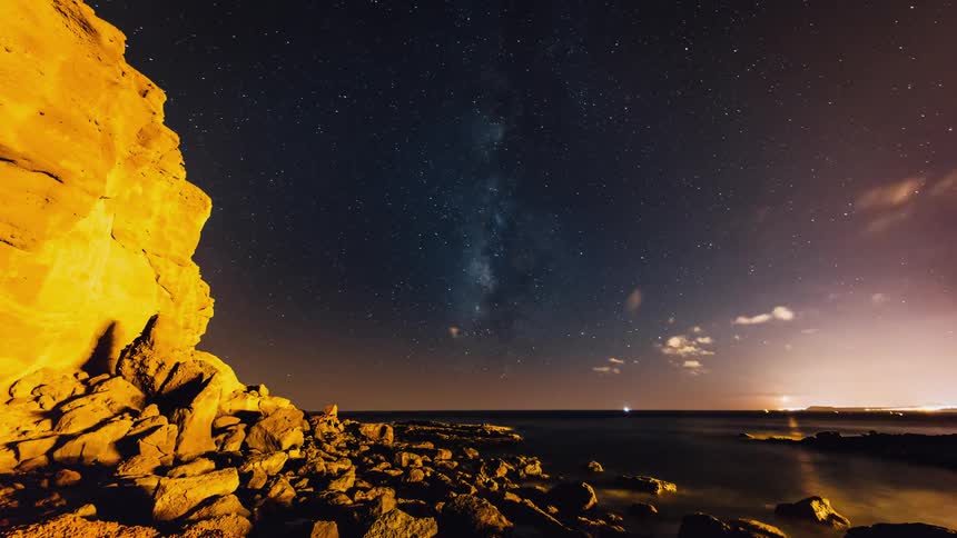 A time lapse of the night sky