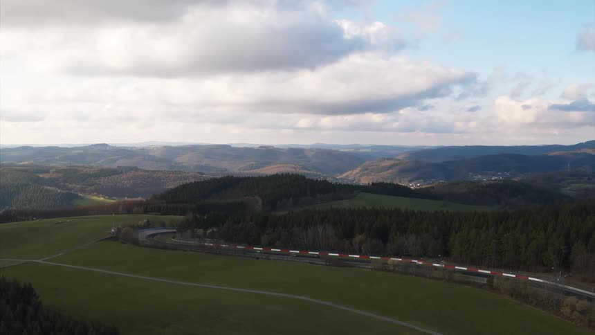 A winding road through the mountains