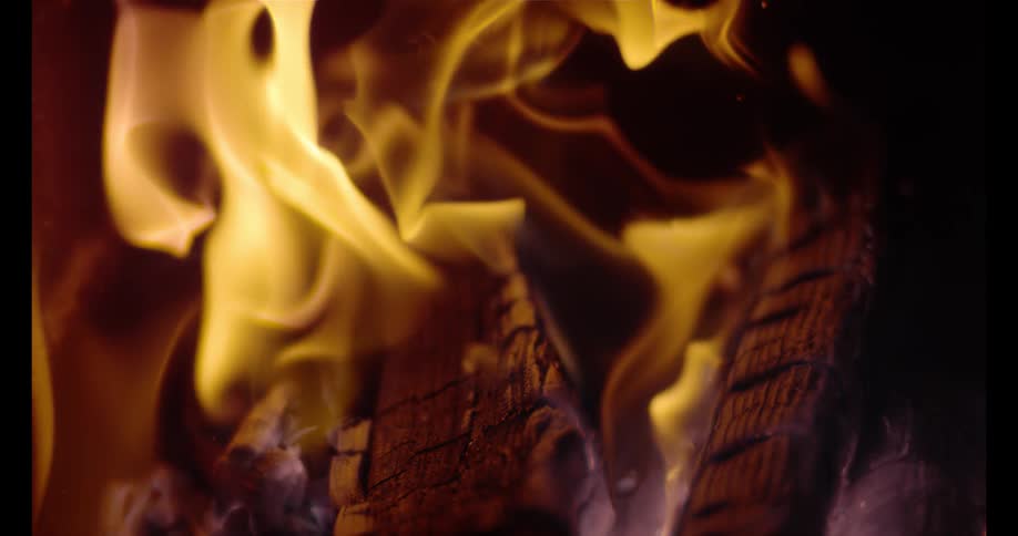 Kindling burns as flames ignite