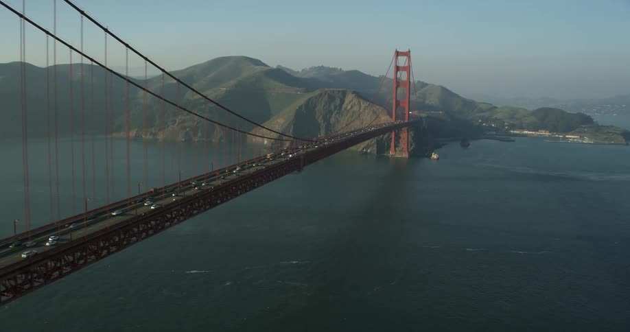 Aerial view of the Golden Gate Bridge in San Francisco, California