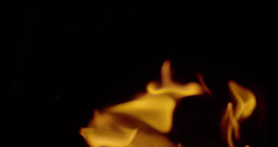Flames are burning in the dark