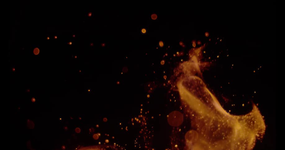 Bubbles float around the flames