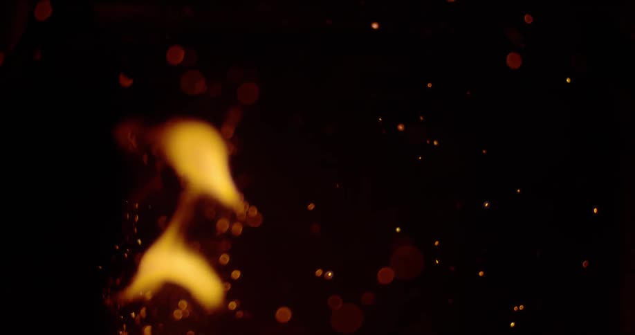 Fire flames floating into the air