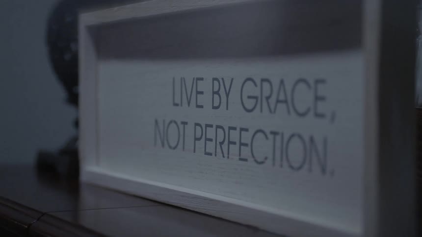 A sign on a mantle