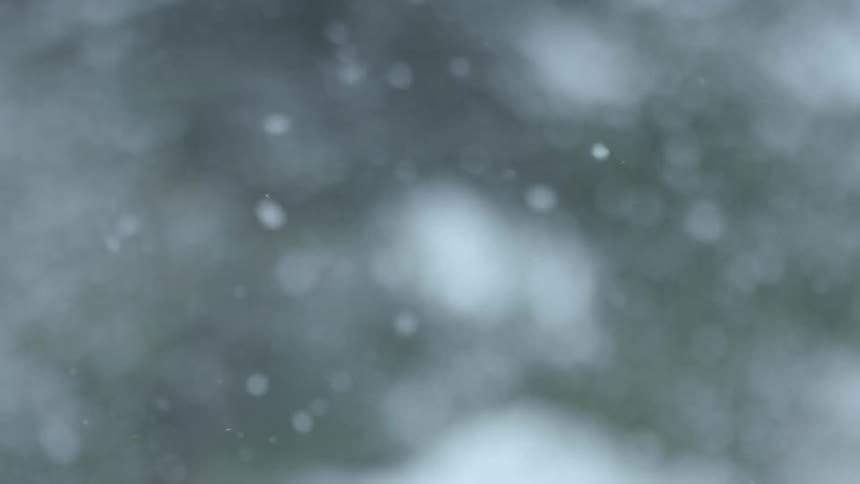Snowflakes are falling outside