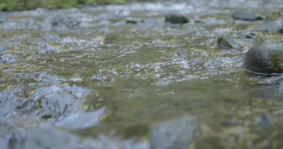Water flowing over rocks
