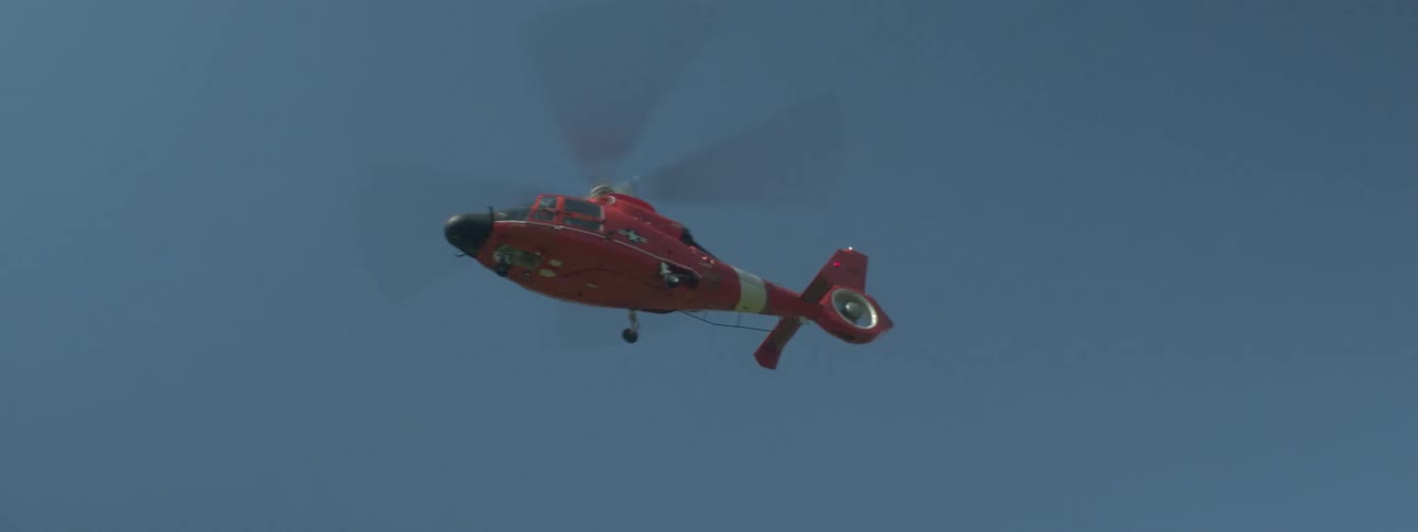 A helicopter is taking off