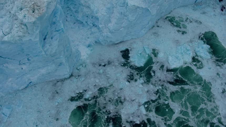 A glacier meeting a body of water