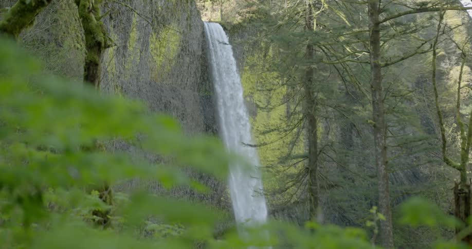 A waterfall during the day