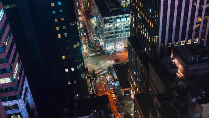 Busy city streets