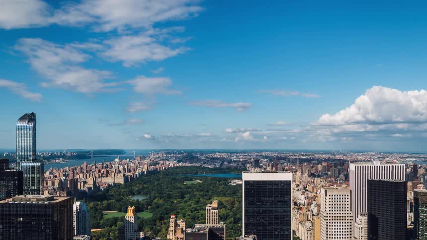 Central park on a mostly clear day