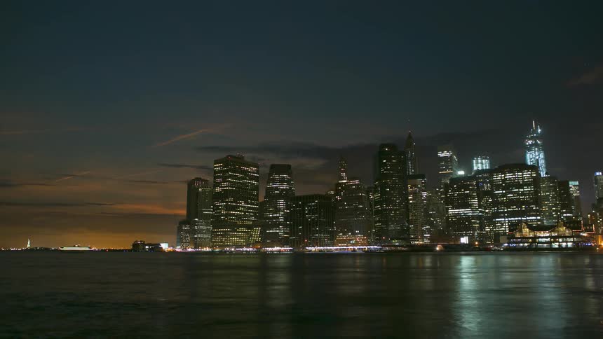 Sunset timelapse of a city skyline