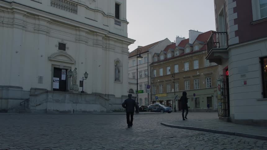 People moving about on city streets