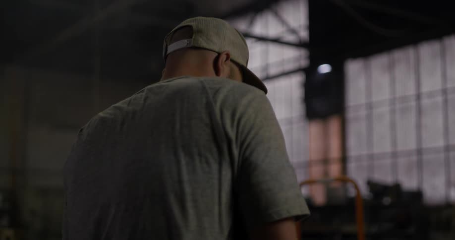 Man working in a garage