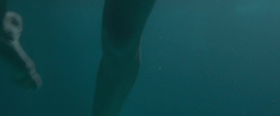 A person is swimming in the water