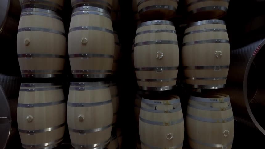 A distillery has many barrels