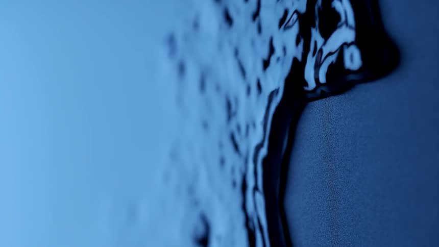 Water flows over the surface