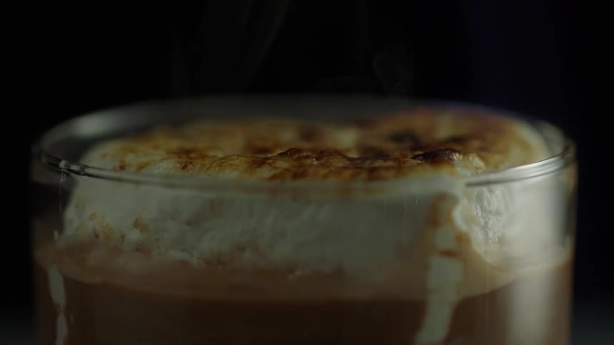 Steam rises from this beverage on fire
