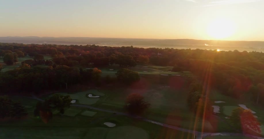 A wooded golf course