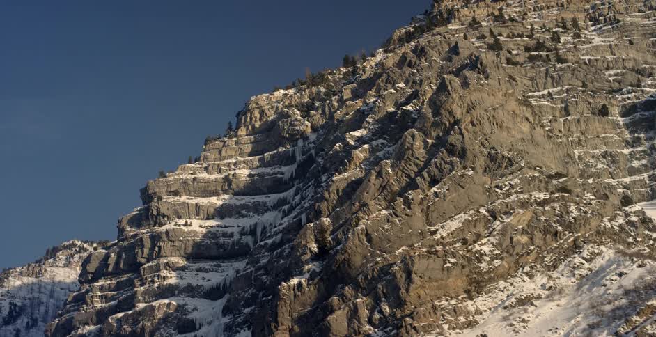 Snow covered mountains on a sunny day