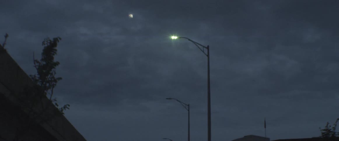 Street lights on a cloudy night