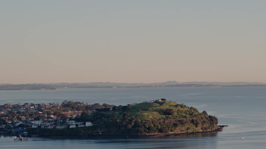 View of an island on a sunny day