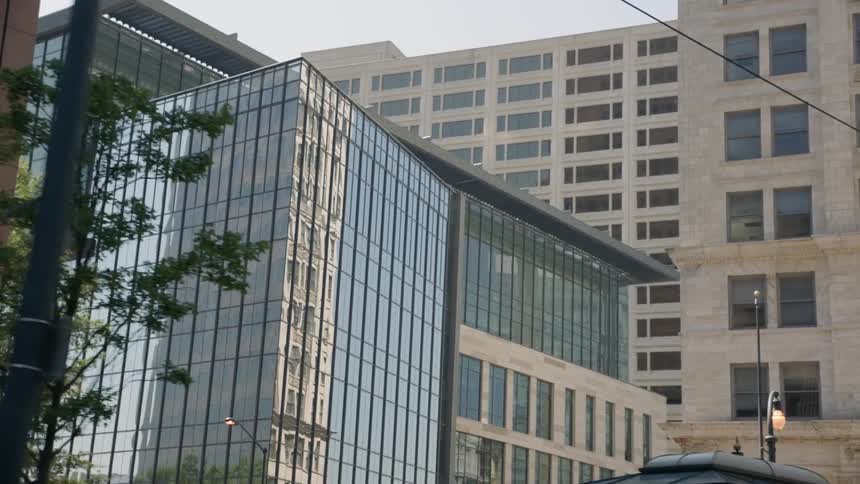 Business buildings in a city