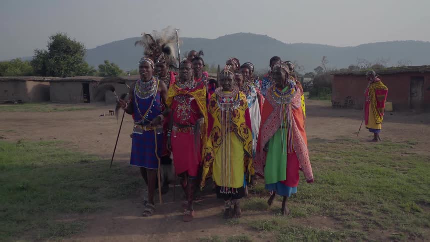 Maasai dance in a village