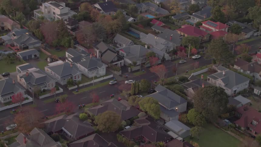 A large neighborhood dotted with trees