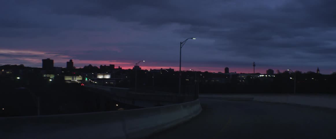 A city at dusk