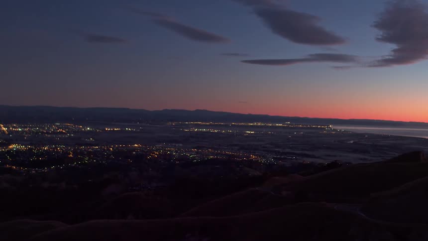 A city after sunset