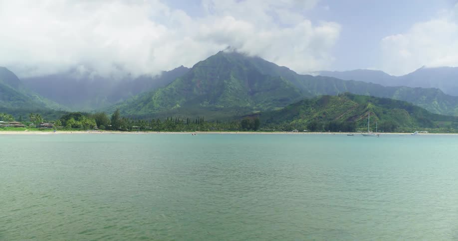 Water flows in a lake at the foot of mountains