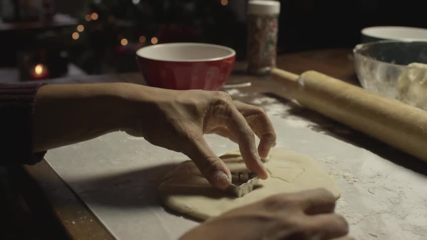 A person is kneading dough