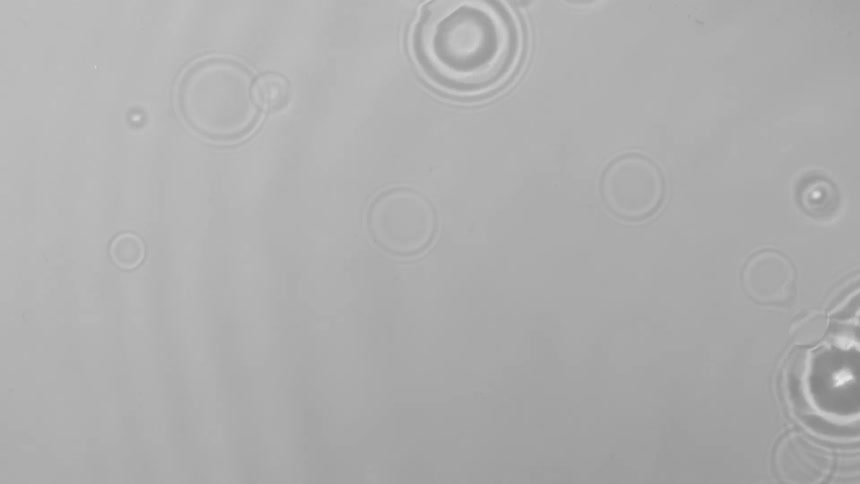 White liquid ripples as droplets fall