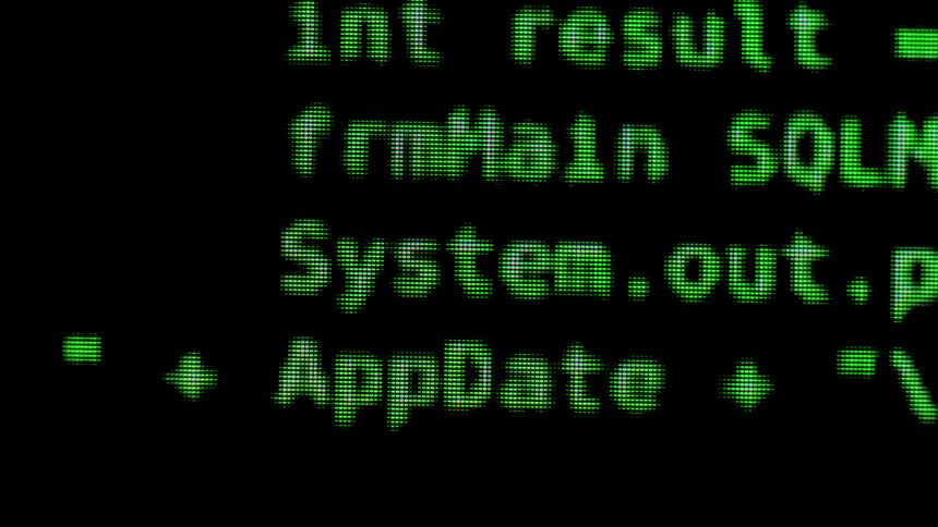 Green text is on a screen