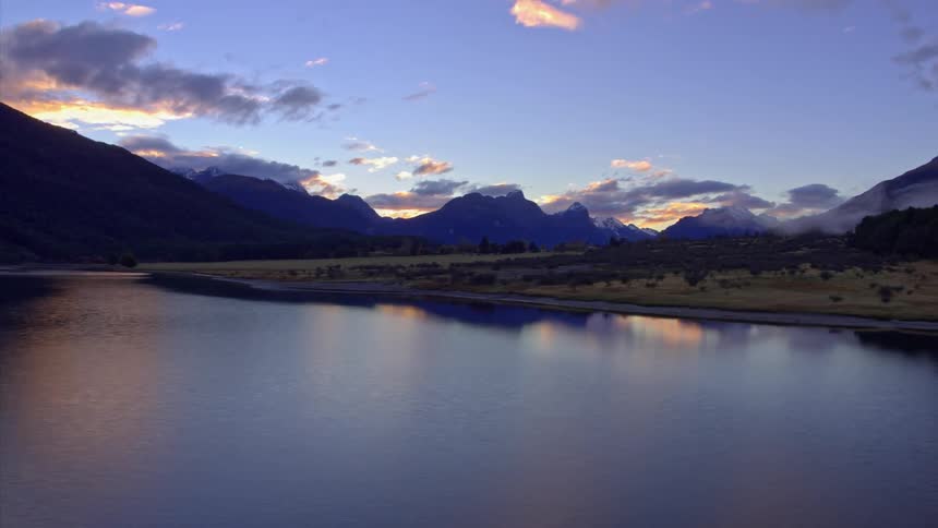 River flows through hills and plains
