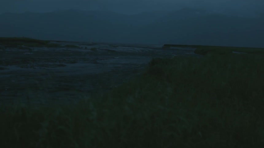 The range ahead is dark and full of green