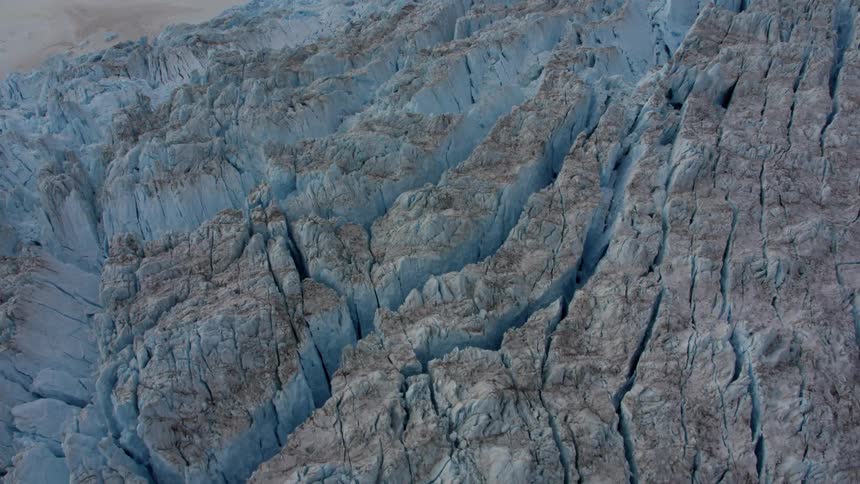 A long cracked glacier