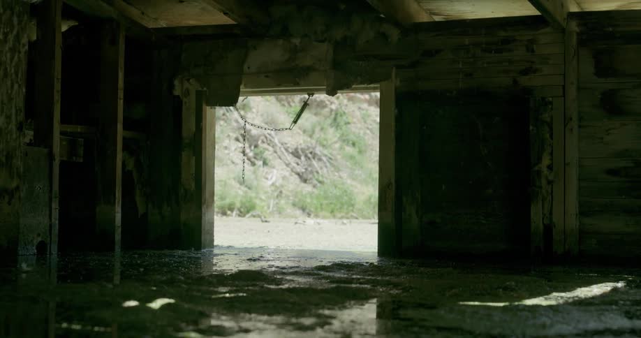 River water inside an abandoned and flooded structure