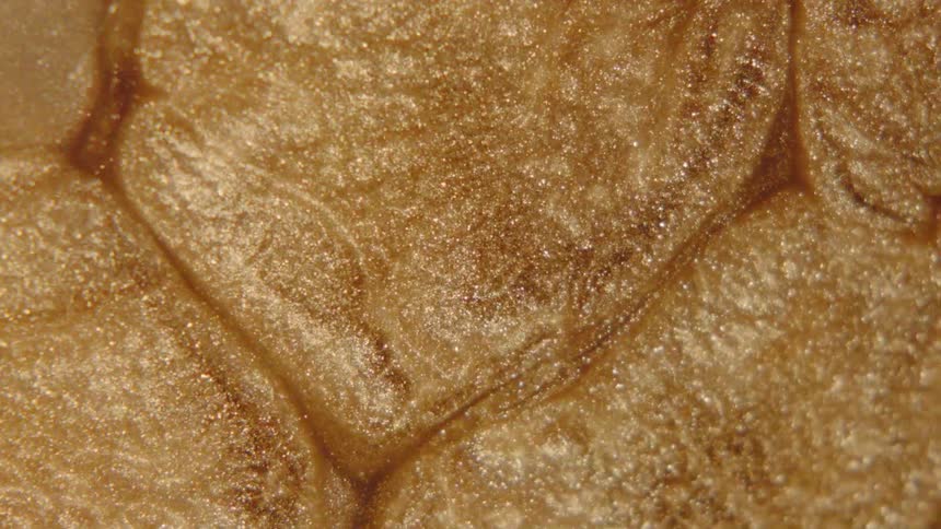 The gold paint is bubbling up