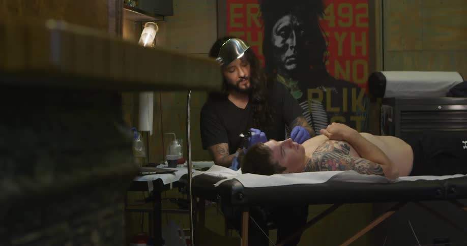 A person getting a tattoo