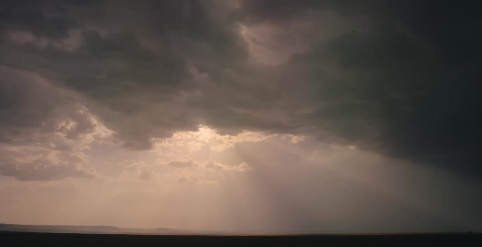 The dark clouds are starting to cover the sun