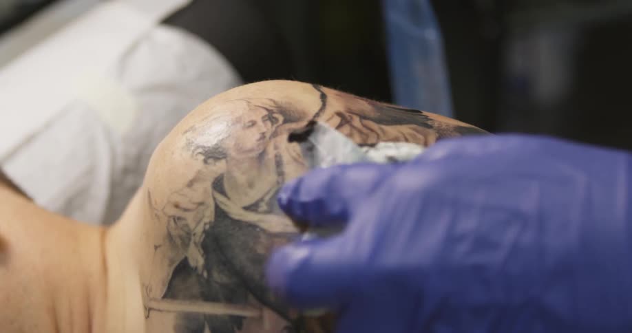 A person getting a tattoo