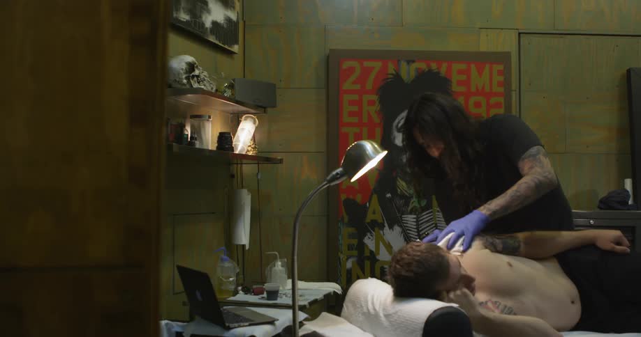 A person getting a tattoo