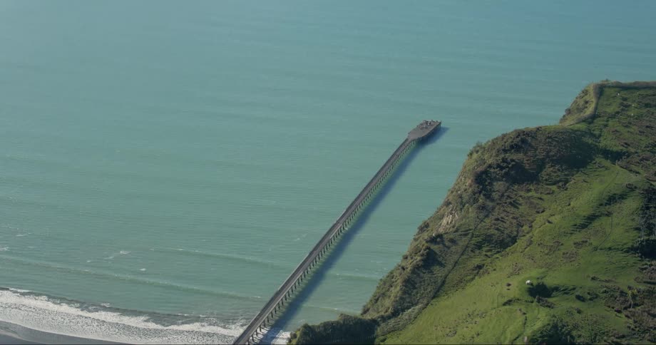 Pier extends into the ocean