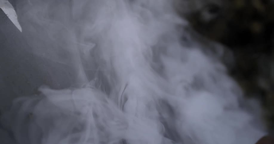 The room is full of heavy white smoke
